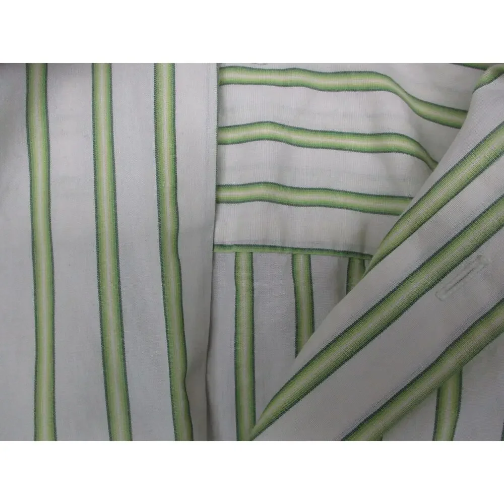 Banana Republic Green Striped Classic Timeless Buttonup Shirt‎ Size 17-17½ XL